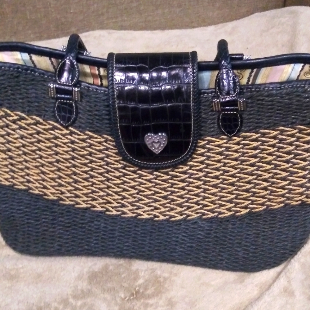 Brighton straw wooven & Leather bag